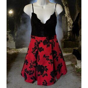B Darlin Goth Red Black Dress Size 3/4 Fairycore Cottagecore Lolita Tule Witchy